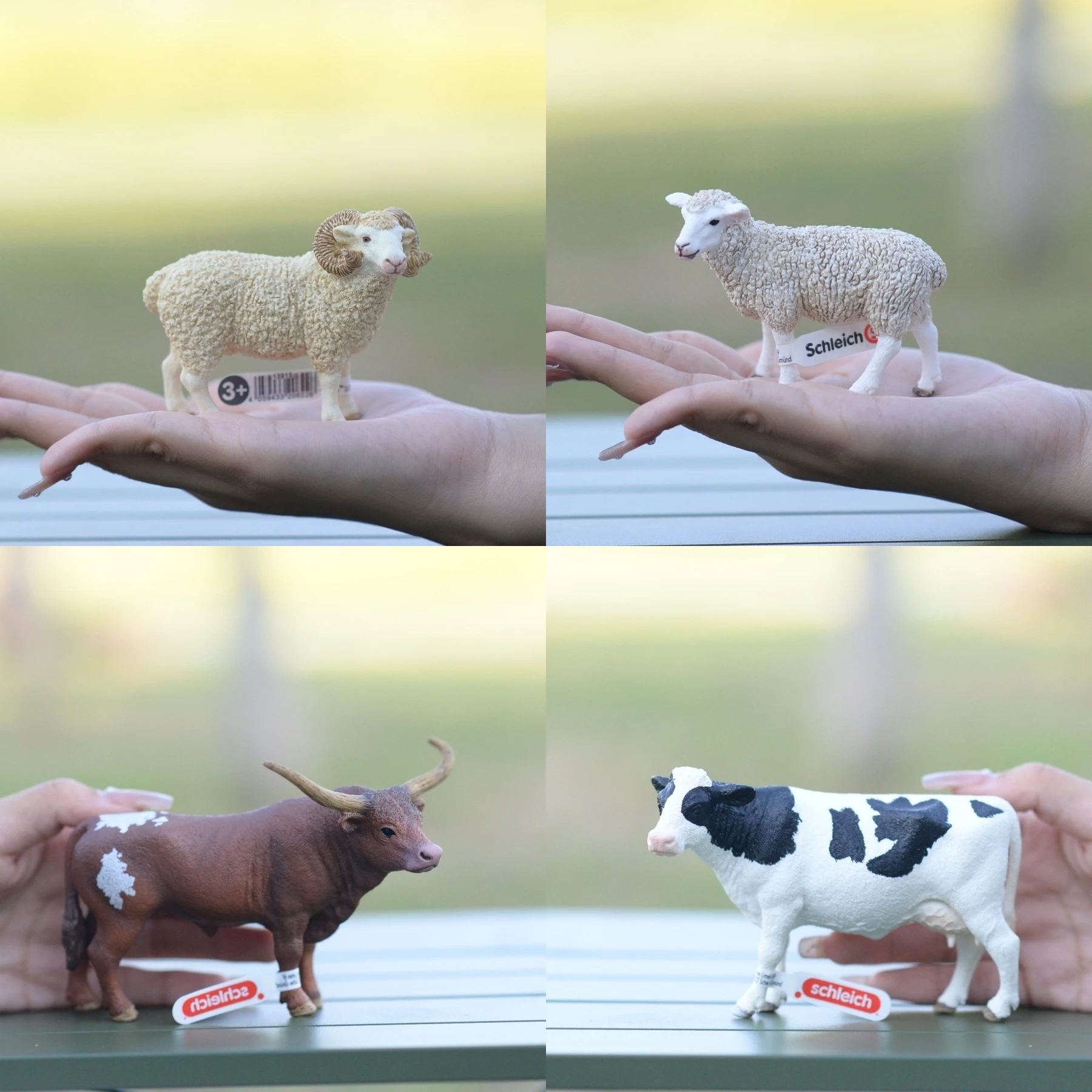Modelos de Brinquedo Schleich, Bonecos de Animais Realistas, Vaca, Ovelha, Cordeiro, Burro, Camelo Bebê, Coelho para Idades a Partir de 30 Anos, Material Plástico