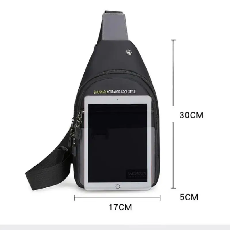 Bolsa de peito masculina moda um ombro crossbody bolsa grande capacidade esportes ao ar livre bolsa para celular
