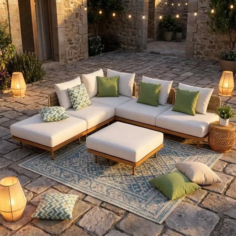 Modular Modern Aluminum Frame Garden Set 3 Seats Quick Drying Foam Waterproof Cushion Eco Friendly Hotel Outdoor Furniture