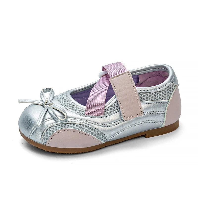 Kids Breathable Mesh Sandals Cute Bowknot Casual Flats Lightweight Non-Slip Summer Shoes for Girls Boys 2026 summer