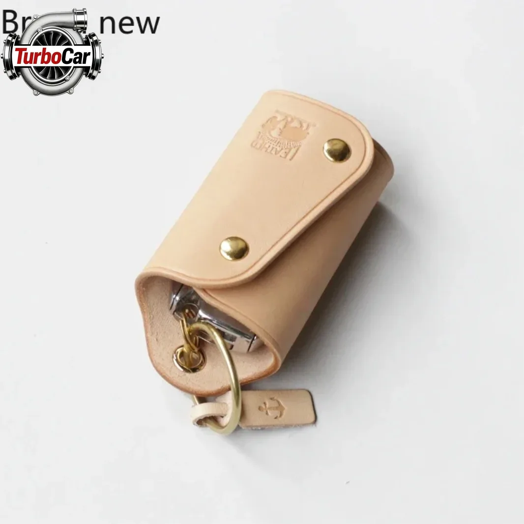 

For Mercedes-Benz GLA GLC GLE AMG Handmade Vegetable Tanned Leather Car Key Bag Protective Cover