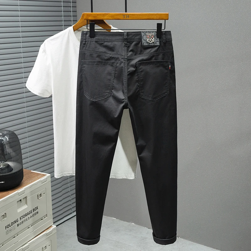 

Large Size High-End Light Business Jeans Men's Straight Stretch Fitted All-Matching Casual Trendy High-End Black Skinny Pants