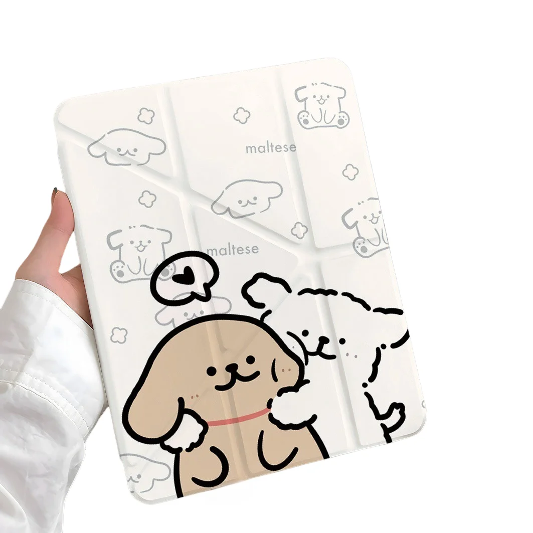 Line Puppy Pen Slot Tablet Case For Mini7 6 iPad Pro 2024 2022 2021 2020 2019 2018 2017 11 10 9 8 7 6 5 Air7 6 5 4 3 2 1 Cover