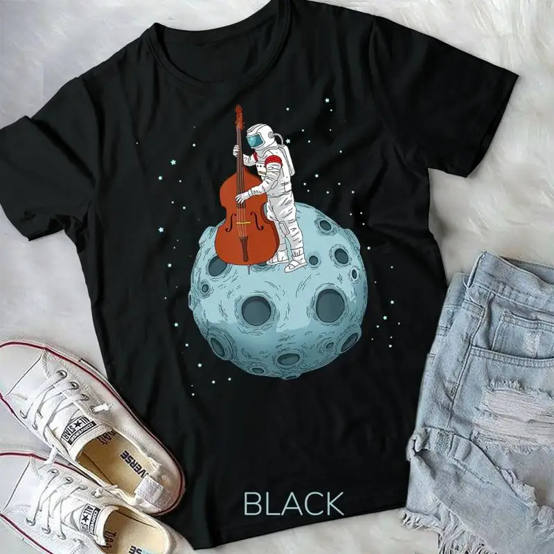 Camiseta de contrabajo contrabajo Jazz música regalos bajo vertical camiseta Unisex