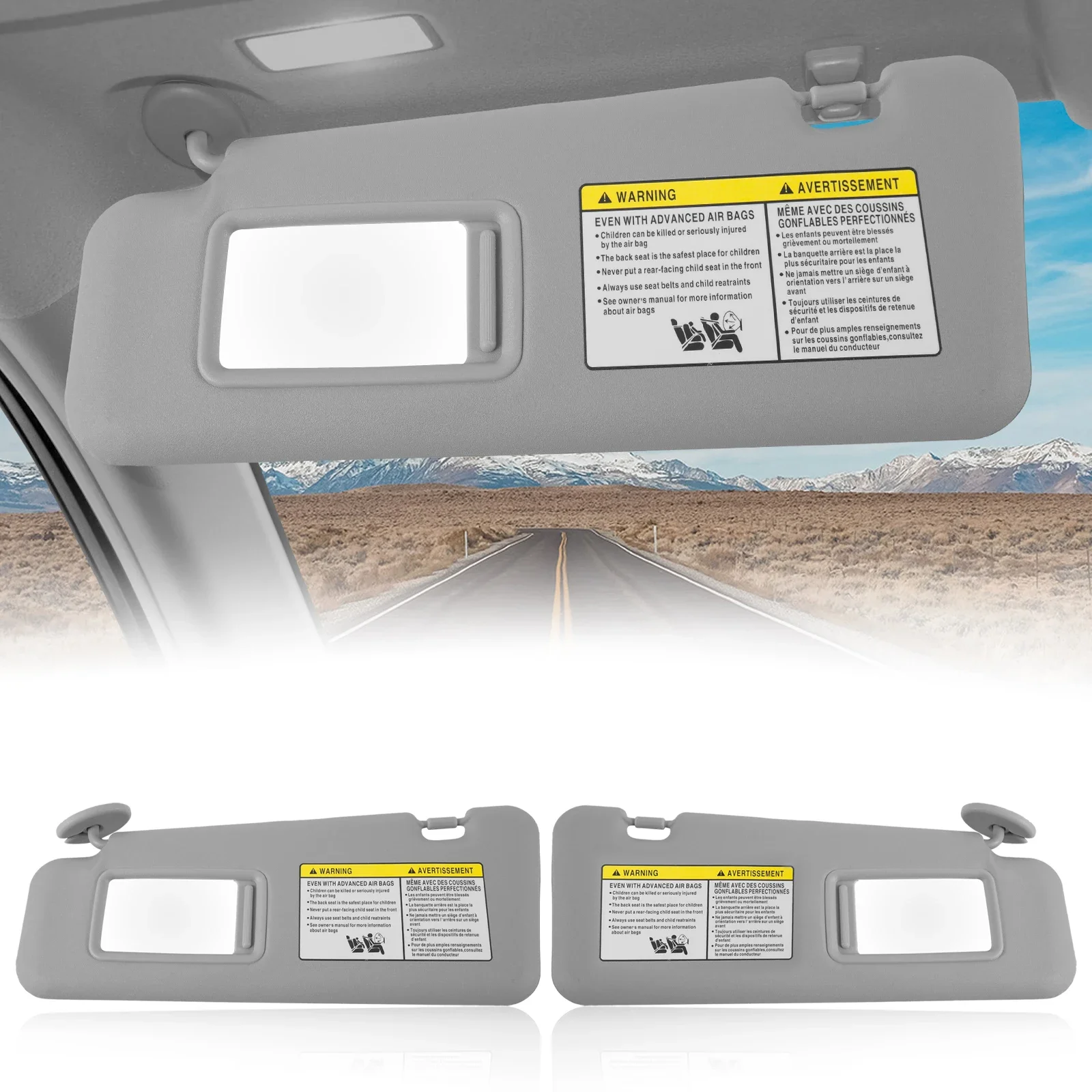 

OLANGDA Car Sun Visor Fit For Toyota Highlander 2008-2013 With Vanity Mirror Cover Plate For Blocking Sunlight 74320-48500-B0