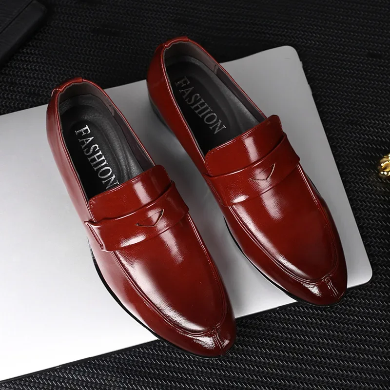 Men Leather Shoes New British Business Dress Shoes Fashion Pointed Social Shoes Casual Shoes Zapatos Hombres