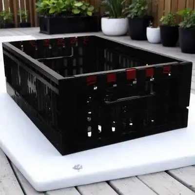 

Folding Basket Fresh Produce Container Breathable Material Large Space Saving Design Portable Collapsible Fruit