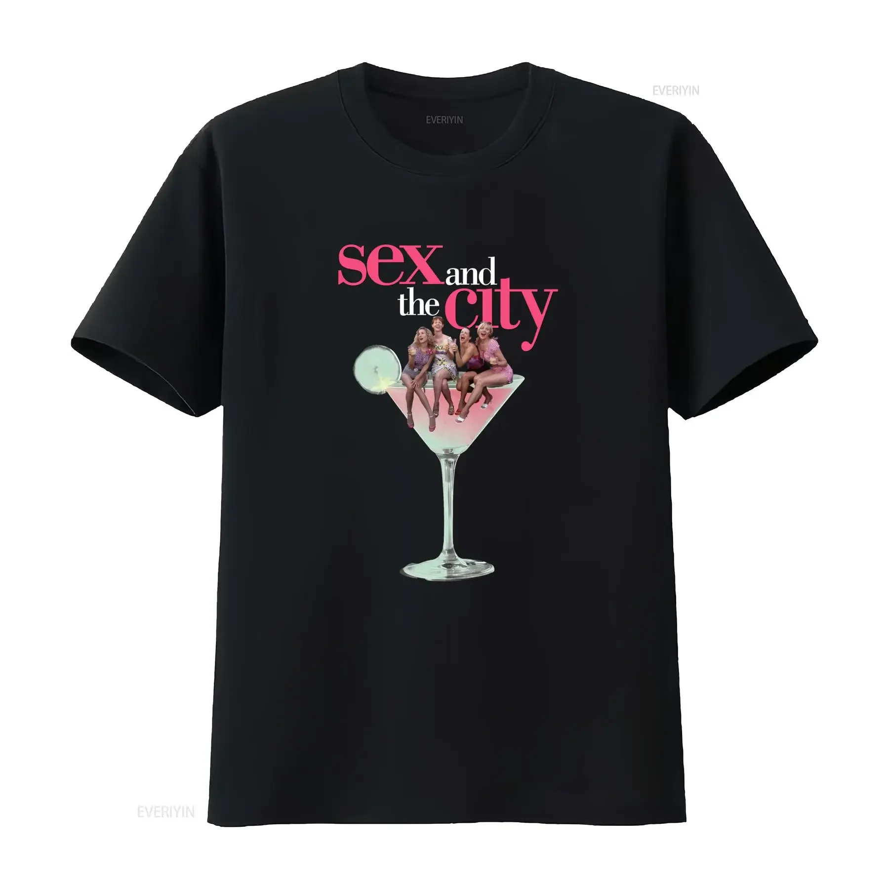 Sex and the City T-Shirt TV-Show-Fan Popkultur Stylisches Design für Modebewusste Fans Vintage Gewaschen Dehnbar Weich Herren