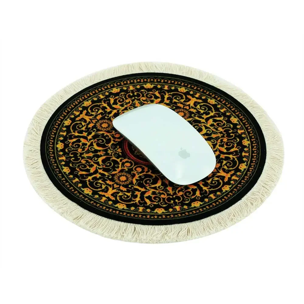 Round Persian rug mousepad Table keyboard pad Colorful design Computer game Home decor table mat coaster laptop office Desk mats