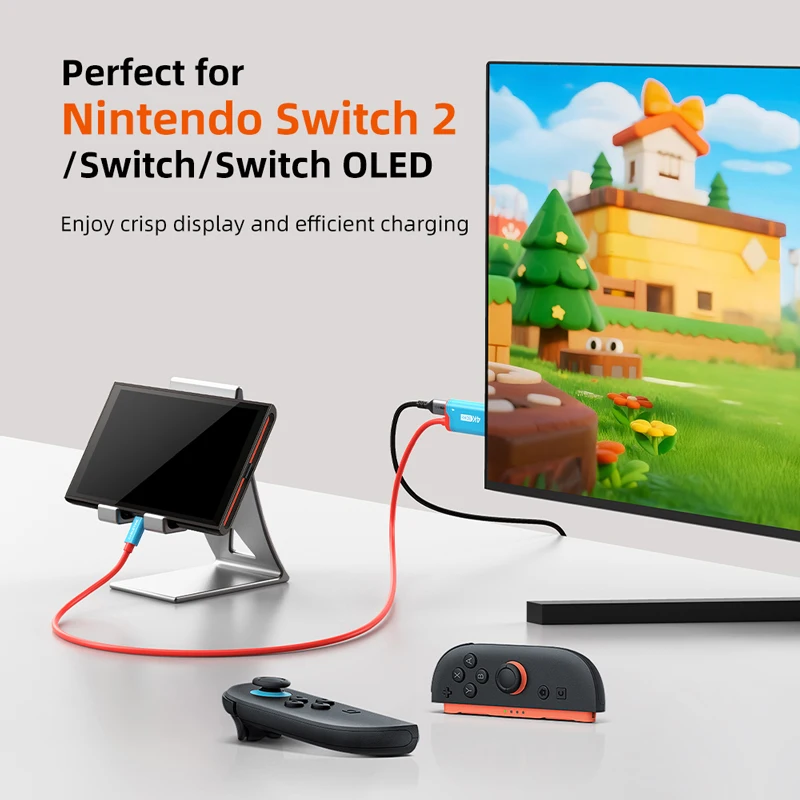 CABLETIME Switch 2 Kabel HDMI USB C do HDMI Adapter 4K 60Hz HDR PD 100W do Nintendo Switch 1 Switch 2 OLED PS4/5 Laptopów — zdjęcie produktu 2