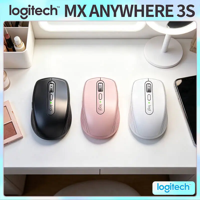Logitech MX Anywhere 3S Portable Mouse - 8K DPI, MagSpeed Wheel, Silent Buttons, Travel-Friendly Design, USB-C Charging