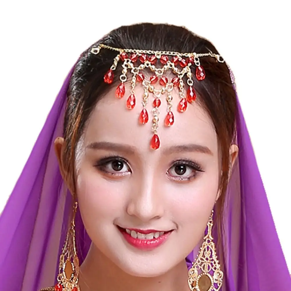Accessori per la testa Gioielli con paillettes con diamanti Paillettes Diamanti bohémien Fascia per capelli Collana con catena per la testa Costumi di danza del ventre Ragazza