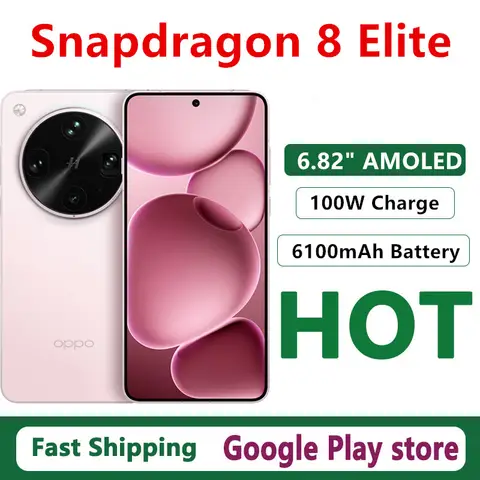 Original Oppo Find X8 Ultra teléfono móvil 6,82 "AMOLED 120HZ Snapdragon 8 Elite IP69 impermeable 6100mAh 100W carga 50.0MP cámara