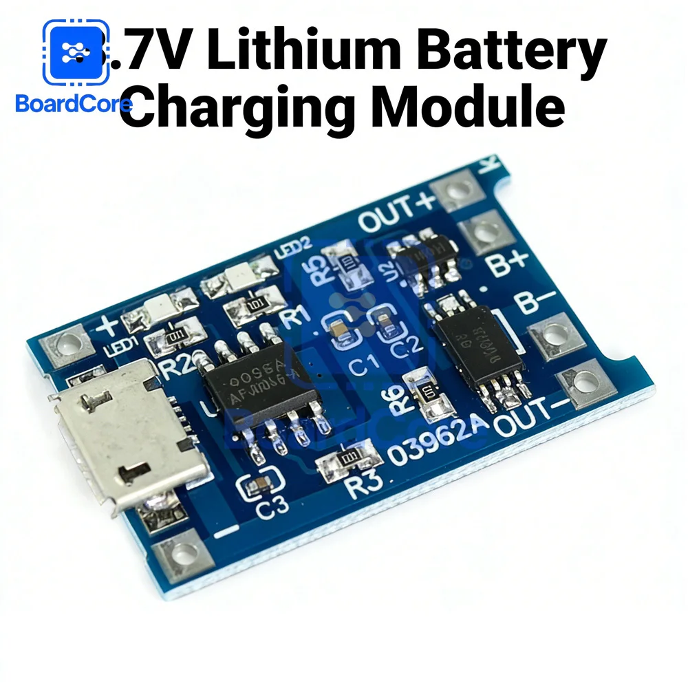 18650 Lithium Battery Charger Module, Micro USB 5V Step-Up Charging Board for Arduino DIY Electronics