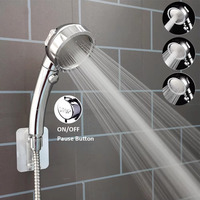 High Pressure Shower Head with ON/OFF Pause Switch 3 Modes Adjustable Spray Nozzle Massage Shower Faucet Bathroom Accessories