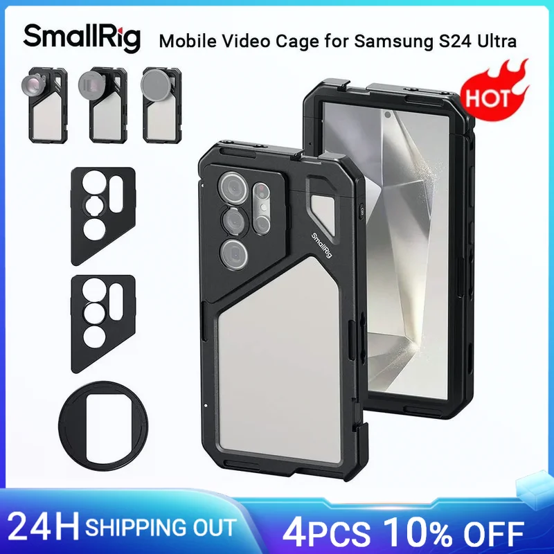 

SmallRig S24 Ultra Phone Cage w 67mm Filter Adapter, Smartphone Video Rig For Samsung Galaxy S24 Ultra For T-mount Lenses - 4601