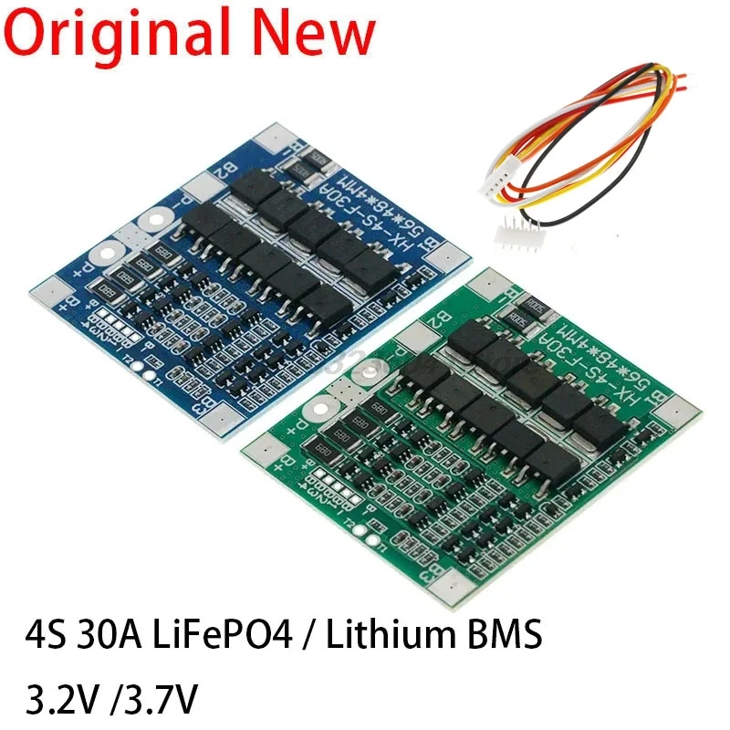 1PCS BMS 4S 3.2V 3.7V 30A LiFePO4 / Lithium Battery Charge Protection Board 12.8V 14.4V 18650 32650 Battery Packs With Balance