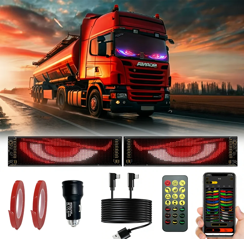 

Гибкий светодиодный экран для автомобиля: RGB LED матричная панель для грузовиков, анимированный дисплей с дистанционным управлением, гибкий световой дисплей