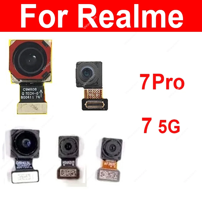 

Модуль задней передней камеры для OPPO Realme 7 Pro 7 5G Mini, передняя маленькая задняя основная камера, гибкий кабель, запасные части