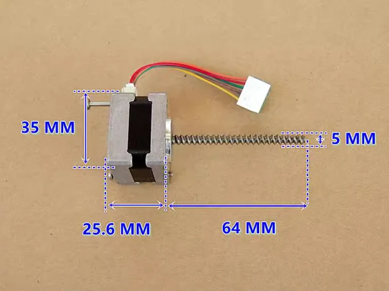 NEMA14 35MM Mini Stepper Motor 1.8 Degree 2-Phase 4-Wire Stepping Motor Dual Ball Bearing 5MM Long Screw Shaft DIY 3D Printer