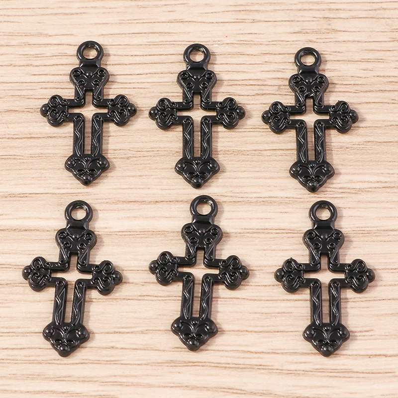 10pcs Cute Alloy Steampunk Cross Charms for Jewelry Making DIY Handmade Drop Earrings Pendants Necklaces Crafts Accessories