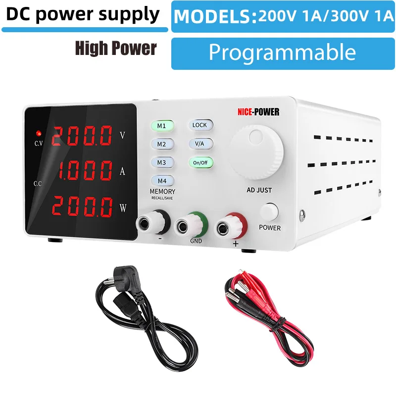 200V /300V USB Programmable Lab DC Power Supply Adjustable Digital Voltage Stabilizers Regulated With Memory Function For Repair