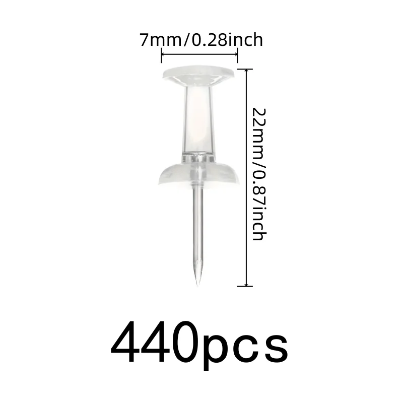 Reusable Durable Invisible Bulletin Board Pins 440 pcs, perfect for Home Photo Display, Easy Push Sharp Pin