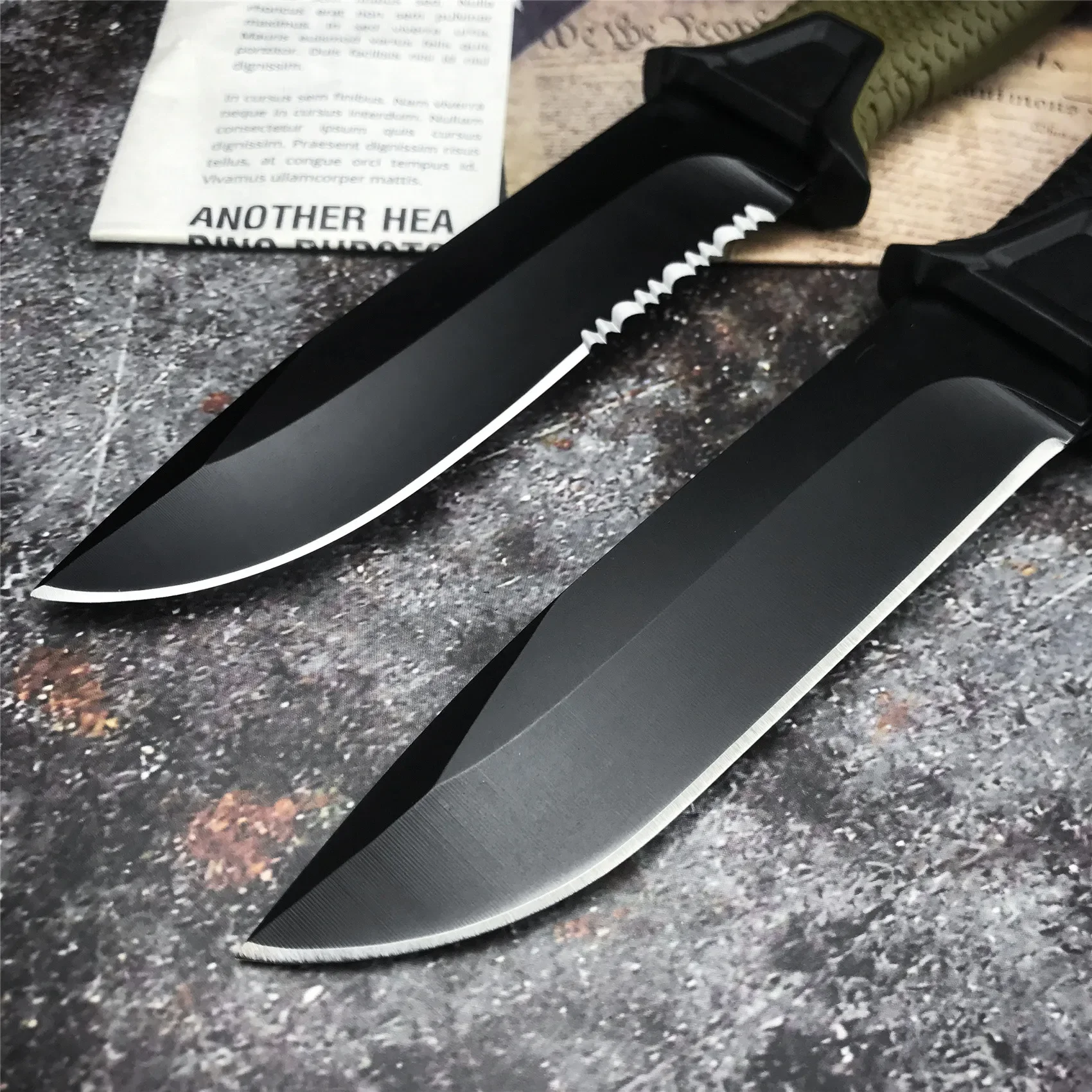 G1500 Gear Strongarm Fixed Blade Hunting Knife 440C Serrated/Full Blade Tactical Military Outdoor Combat Hunting EDC Tool Knives