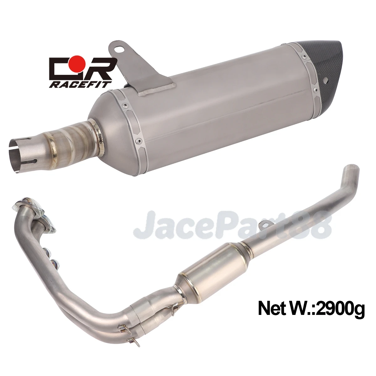 Titanium Exhaust Pipe Carbon Slip on Muffler Front Tube Escape Full System for CF-Moto 450MT Ibex 450 2024-2025
