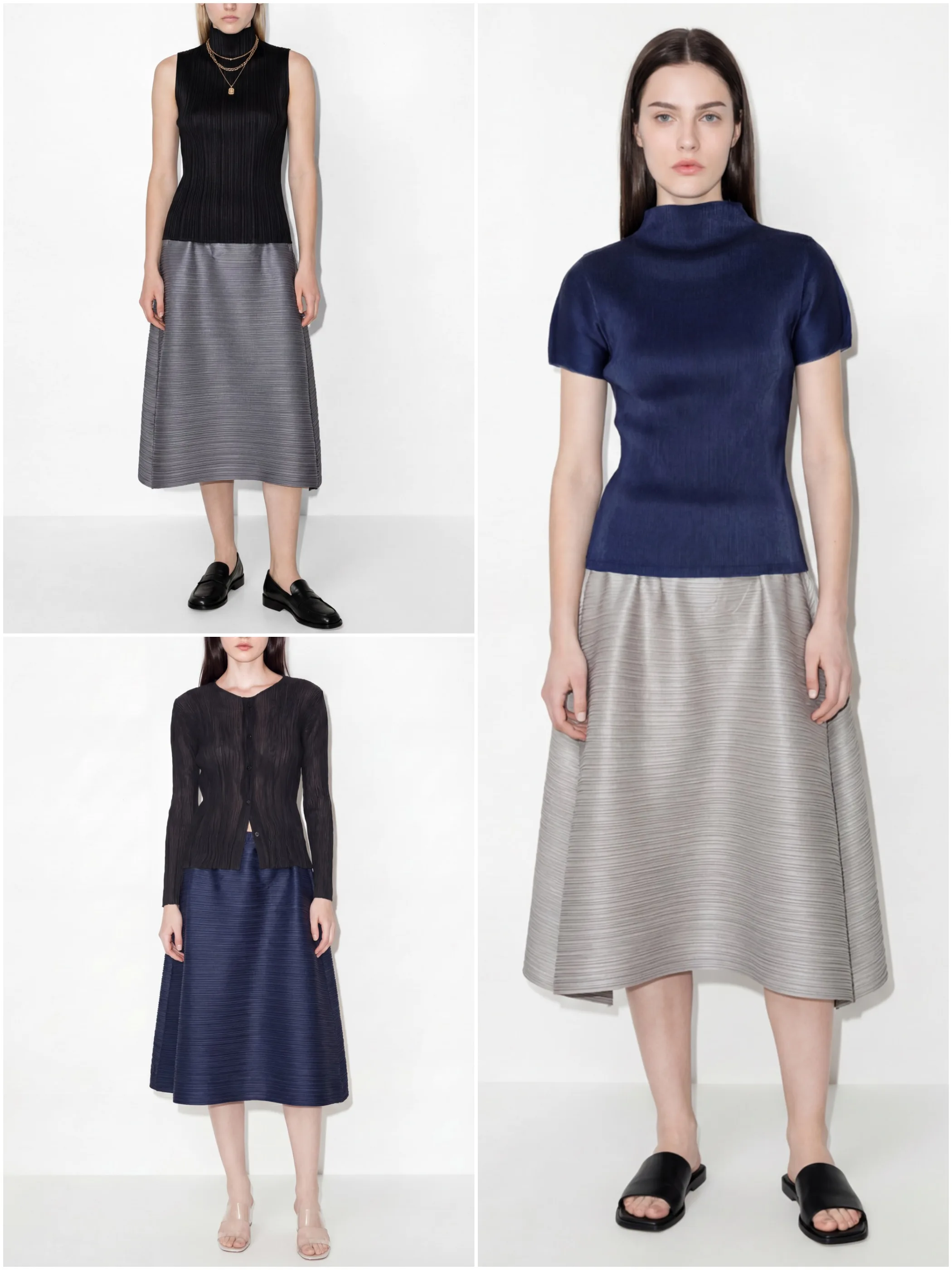 

High Waist Umbrella Skirt Casual Style Half Body Skirt with Folded Lines Loose Fit Sensation Polyester Fiber Spring Season