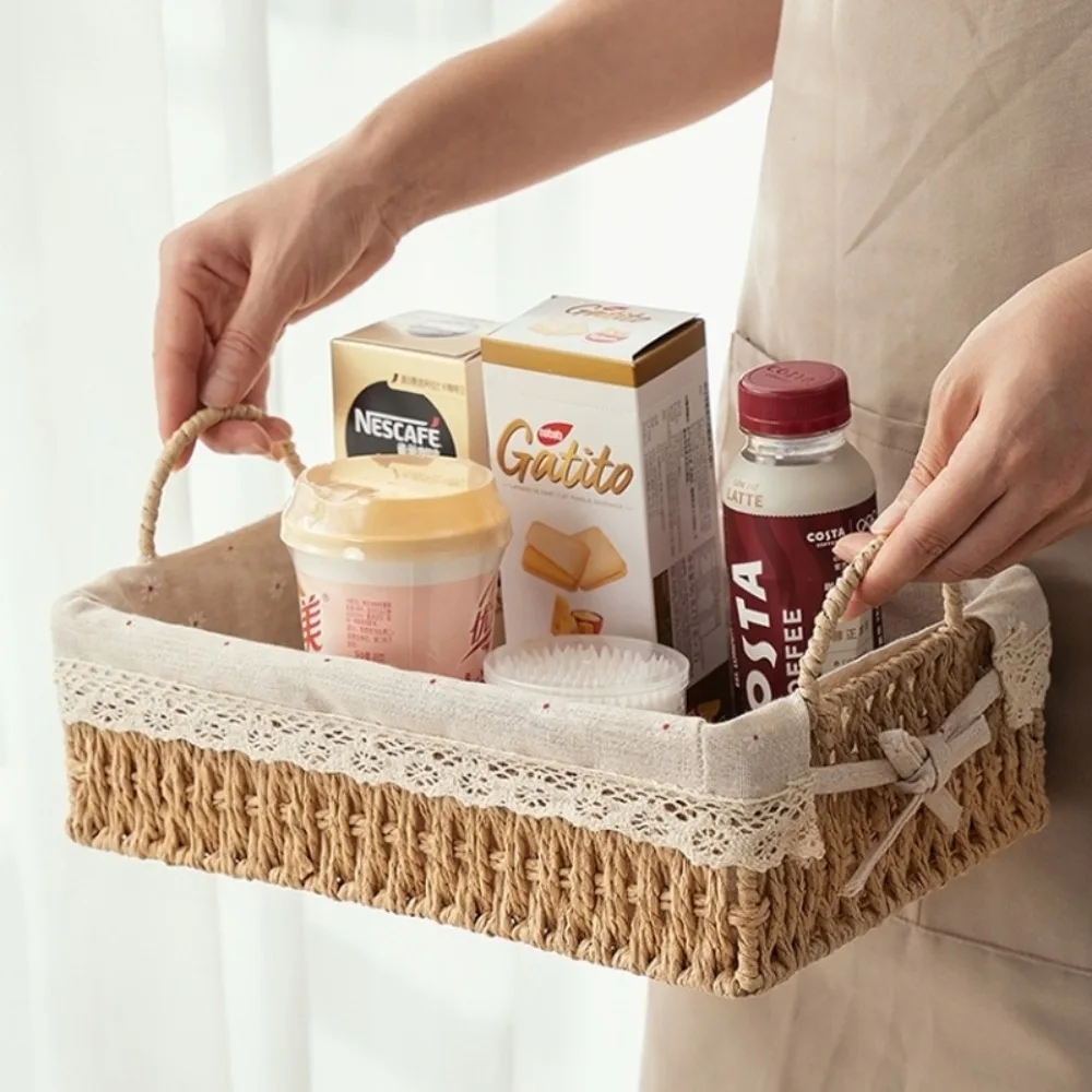 

Корзины для хранения из искусственного ротанга, овощи, фрукты, многофункциональные корзины ручной работы, украшение для дома, хранение игрушек