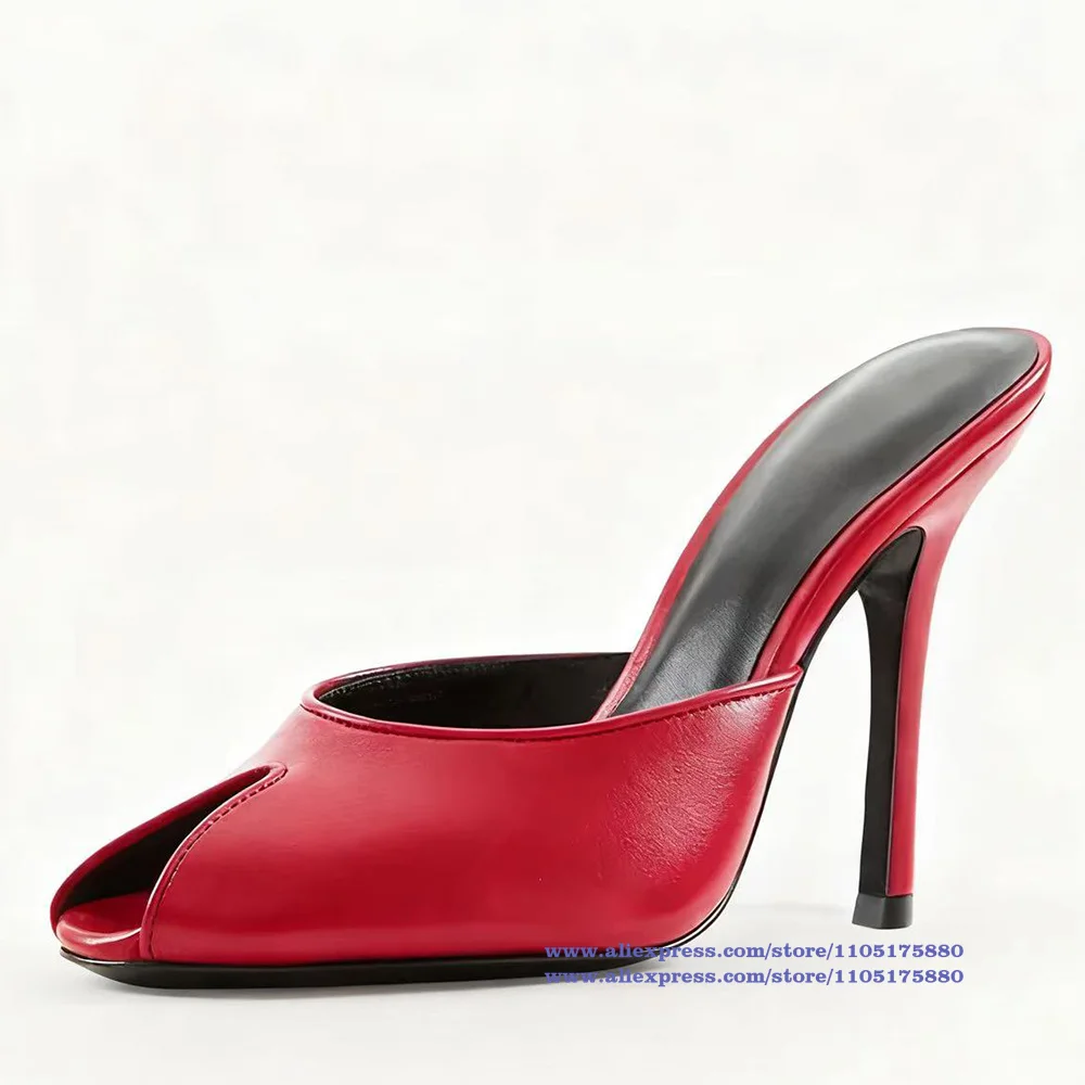 Pantofole con punta aperta rotonda Pantofole eleganti con tacco a spillo Slip On Scarpe eleganti da festa Scarpe da donna Designer Sandalias De Mujer Verano