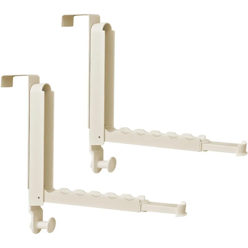 

2 Pack Extended Folding Over The Door Clothes Drying Rack for Laundry,Super Heavy Duty Aluminum Alloy (Ivory)