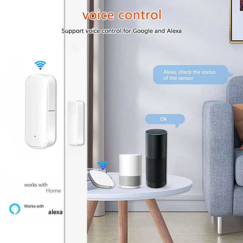Zigbee Door Sensor Window Sensor Tuya Door Opener Detector Wireless Smart Door Sensor Alarm For Home Security&Automation