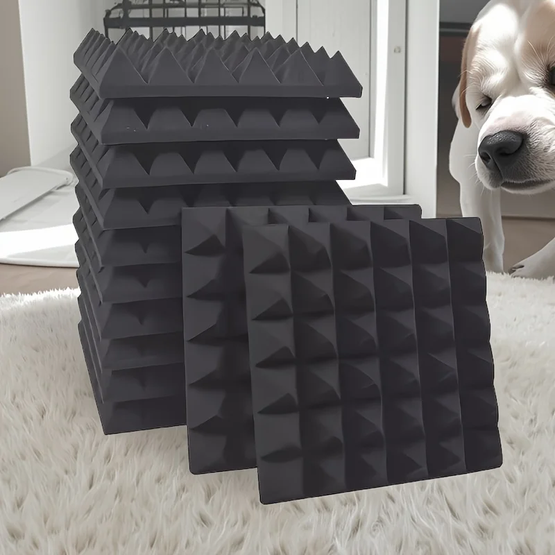 

12PCS Self-Adhesive Soundproof Wall Panels Acoustic Foam Tiles Noise Reduction Home Studio Bedroom Sound Deadening Stick