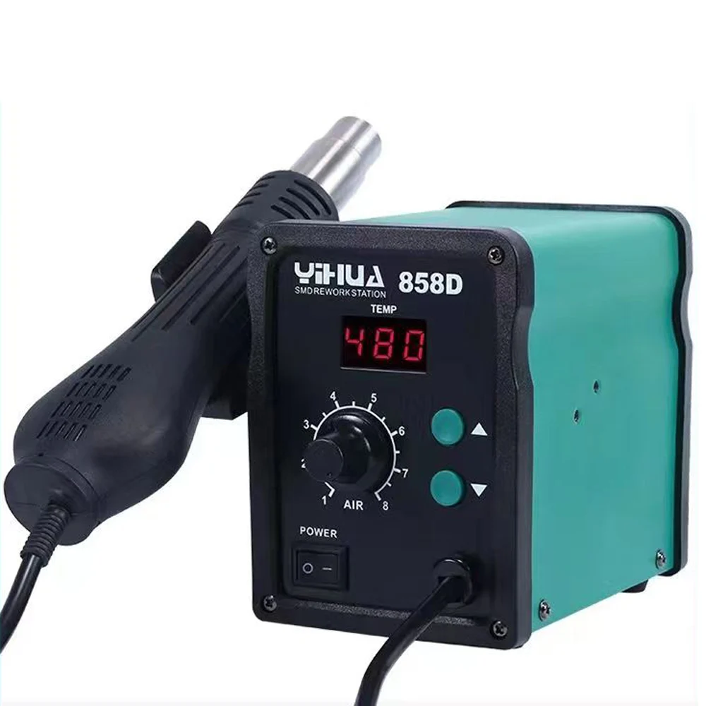 YIHUA 858D Hot Air Gun Soldering Station 700W 110V/220V BGA Rework Station Heat Gun LED Digital Display Welding Station Repair