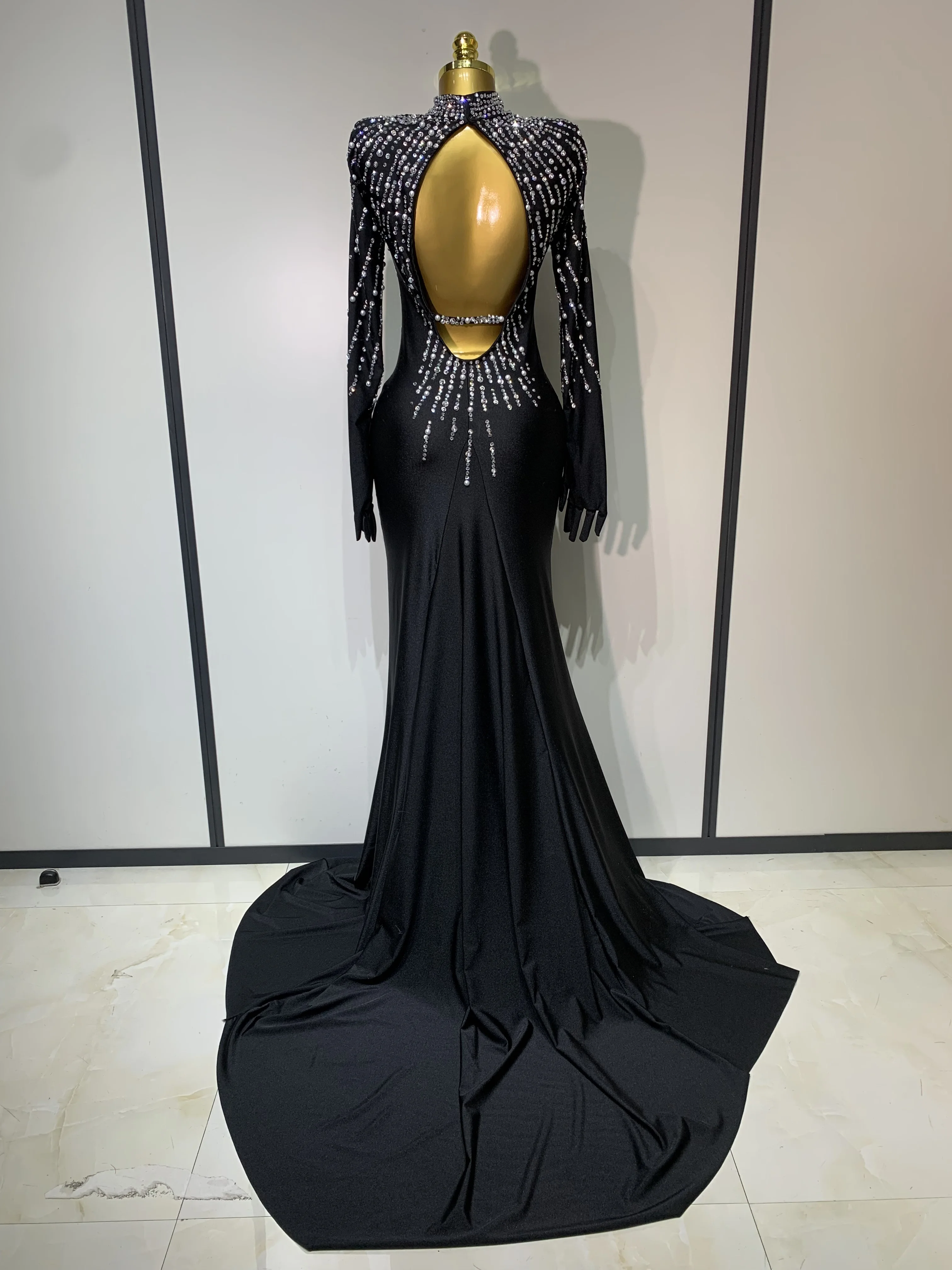 long bodycon birthday dress Women Sexy Sleeve Luxury Diamonds Maxi Long Dresses Celebrity Elegant Red Carpet Show Evening Party take a look at fille Tamra Dress Clothing size:L