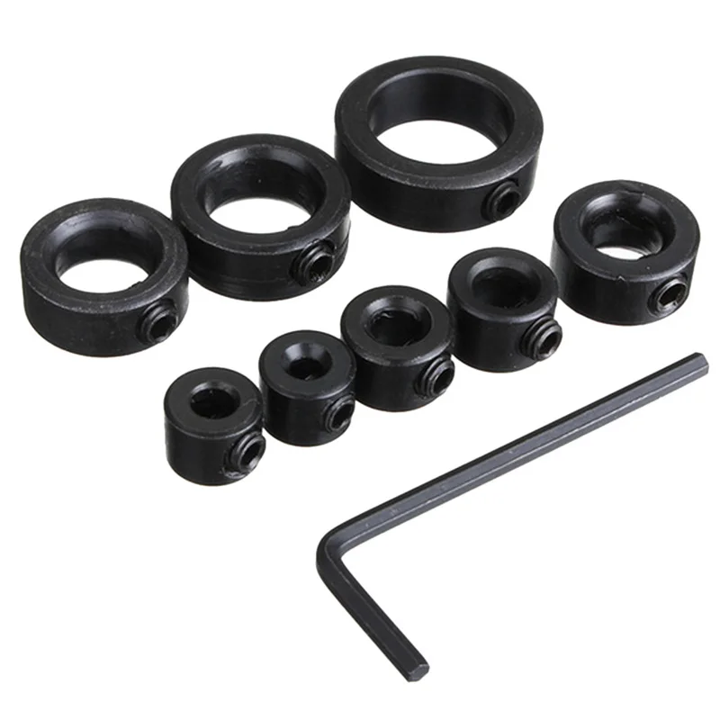 9Pcs 3-16Mm Bit Standsteller Gratis Kleine Sleutel Boor Diepte Stop Ring Houtbewerking Boor Limiter Houtbewerking gereedschap