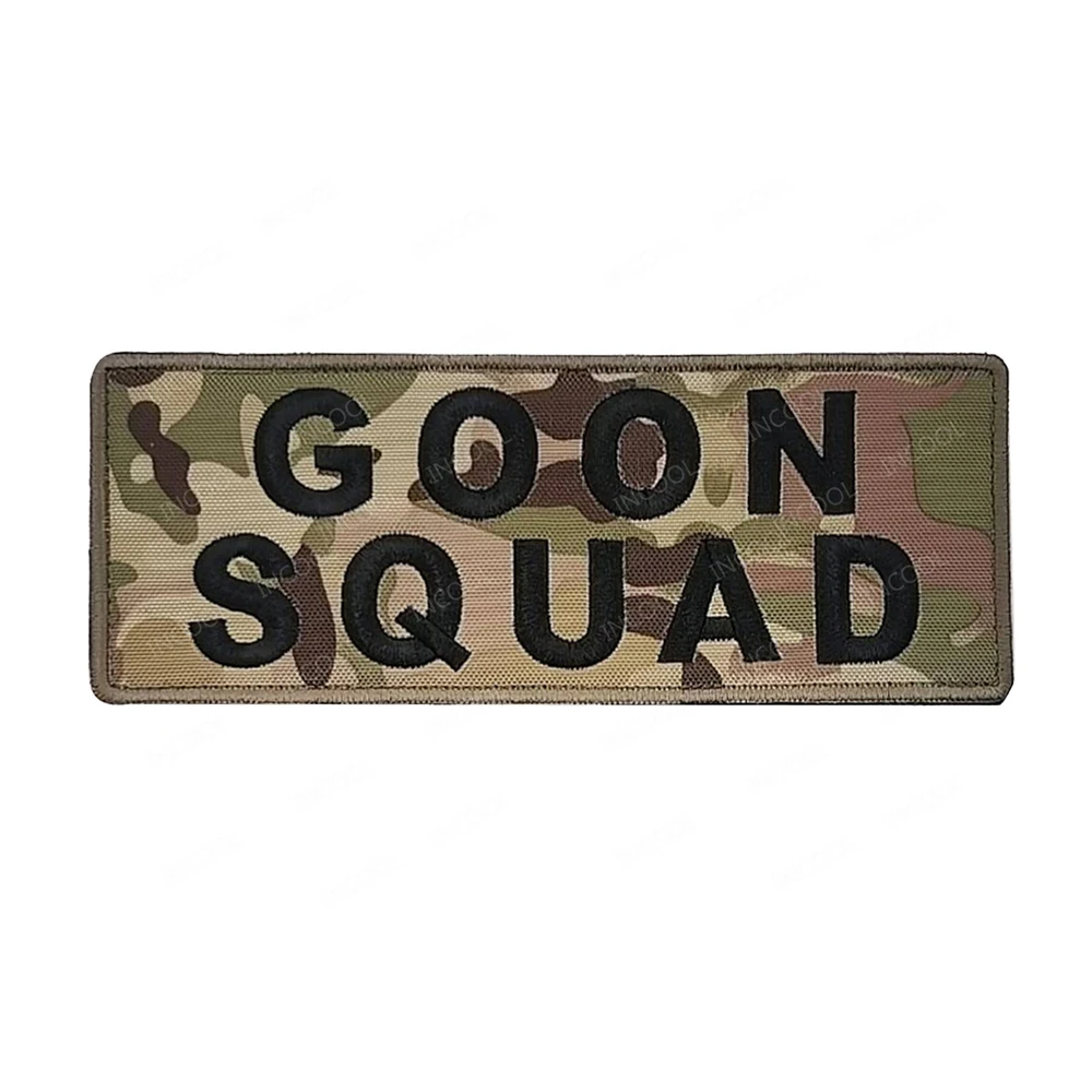 Large Embroideried Patches GOON SQUAD Camo Appliqued Tactical Reflective Patch Badge For Clothing Uniform Vest Backpack