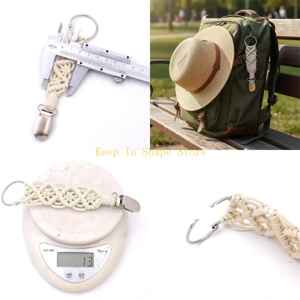 U1JC Weave Travel Hat Clip For Cap Document Soft Paddings Handwoven Durability Carry