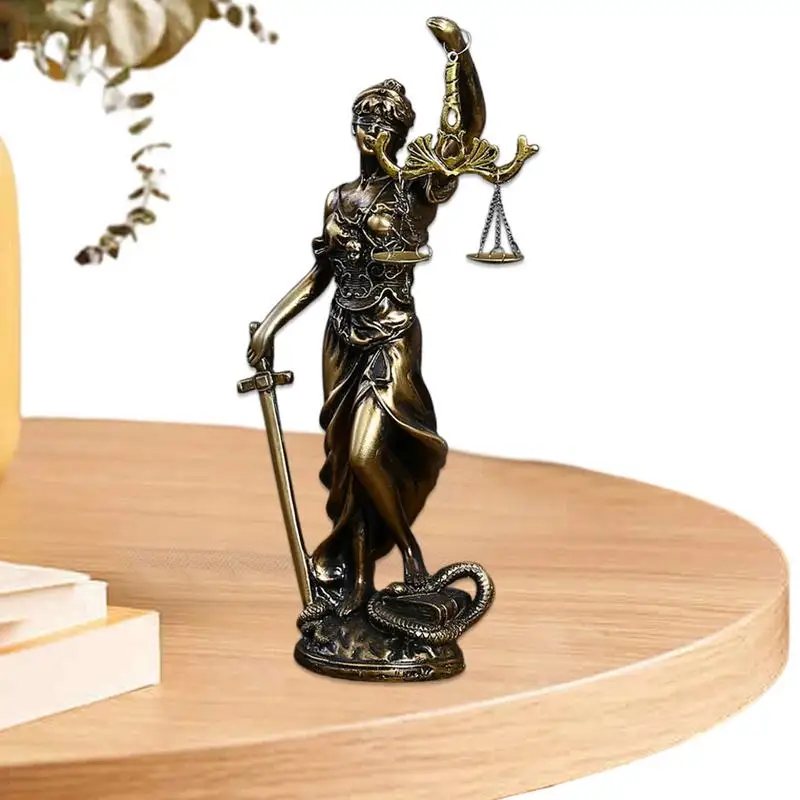 Themis Goddess Of Justice Statue Greek Mythology Ornaments Fair Angel Sculpture Tianping Gods Astraya Vintage Home Decoration