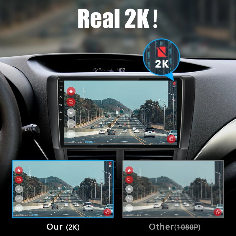 JMCQ 2K USB Car DVR For Android Multimedia Player Navigation Full HD 1440P Car DVR ADAS Dash Cam Head Unit Auto Audio Recorder