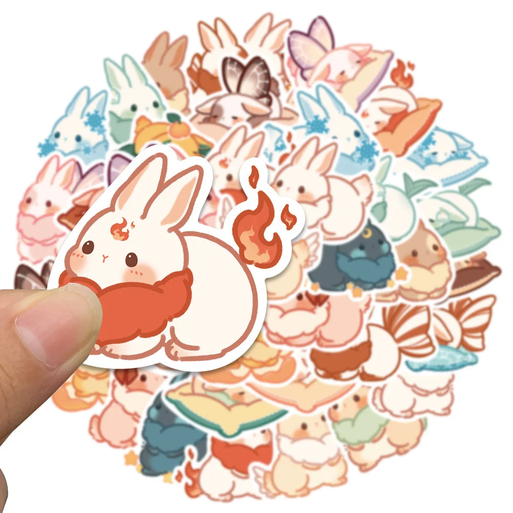 10/20/40PCS Cartoon Cute Rabbit Stickers Kawaii Animal Decals Decorative Scrapbooking Laptop Phone Car Graffiti Sticker Kids Toy