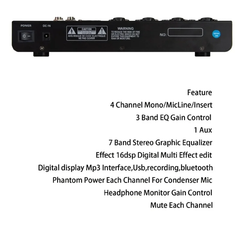 

AM-4 Channel Audio Mixer Digital Mixer Sound Card Microphone Live Broadcast Computer Recording DJ Audio Equipment