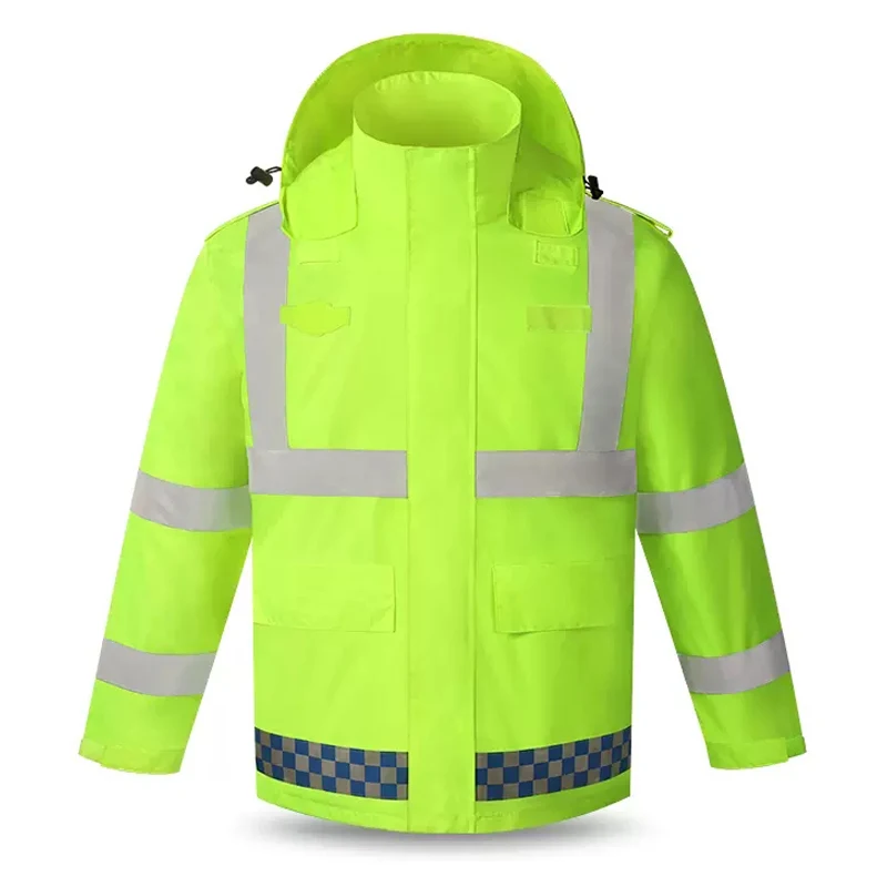 

Oxford Jackets for Men with Detachable Cotton Liner Safety Jacket Reflective Waterproof Winproof Coldproof Hi Viz Winter Jacket