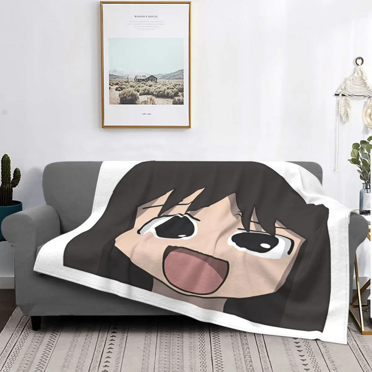 Osaka Azumanga Daioh Peeker (Colored) 2024 An Ultra-Soft Micro Fleece Blanket