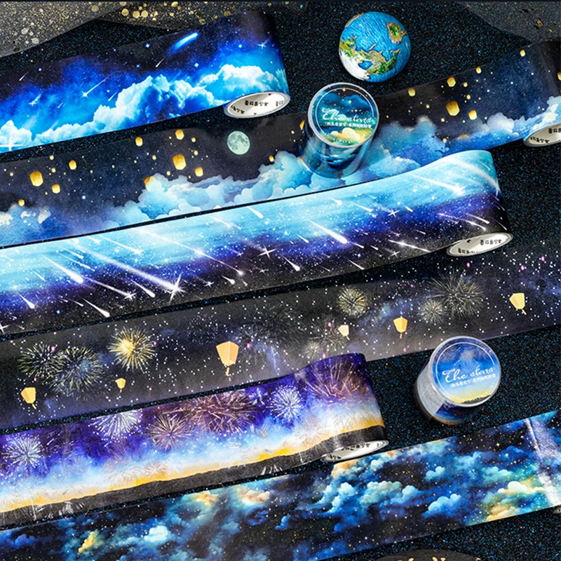 6Style 1Roll/bag Starry sky theme washi tape creative handbook material DIY scrapbook album photo frame phone case