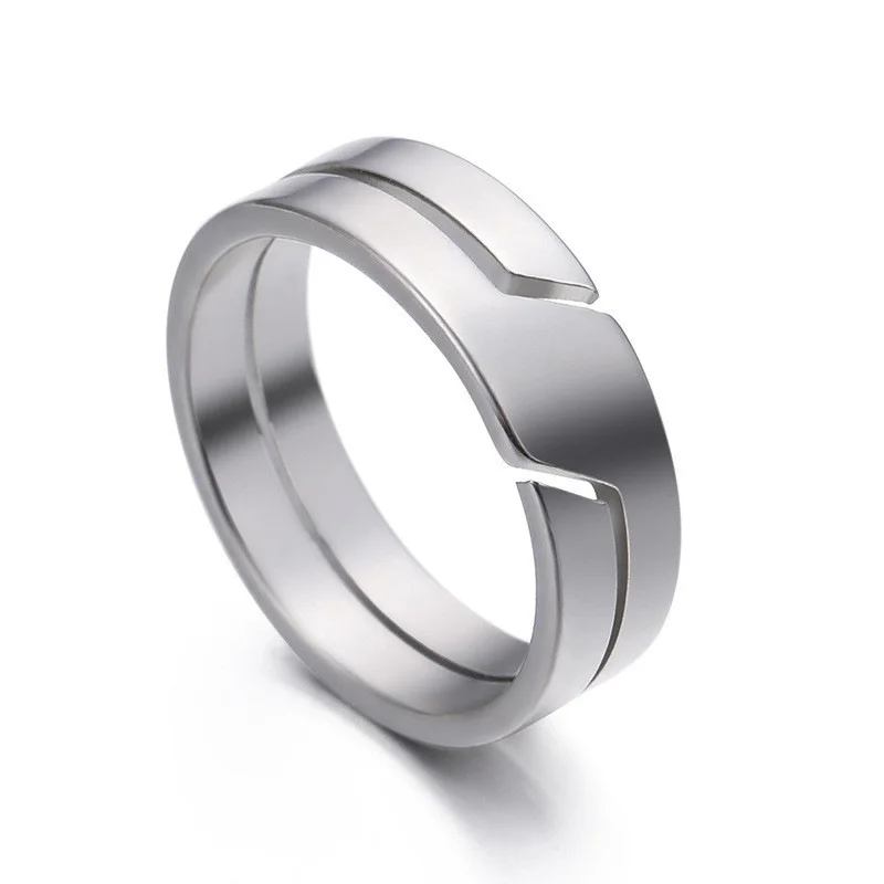 

Fashion Simple Stainless Steel Couple Rings Set for Men And Women Casual Wedding Engagement Anniversary Charm Jewelry Gift
