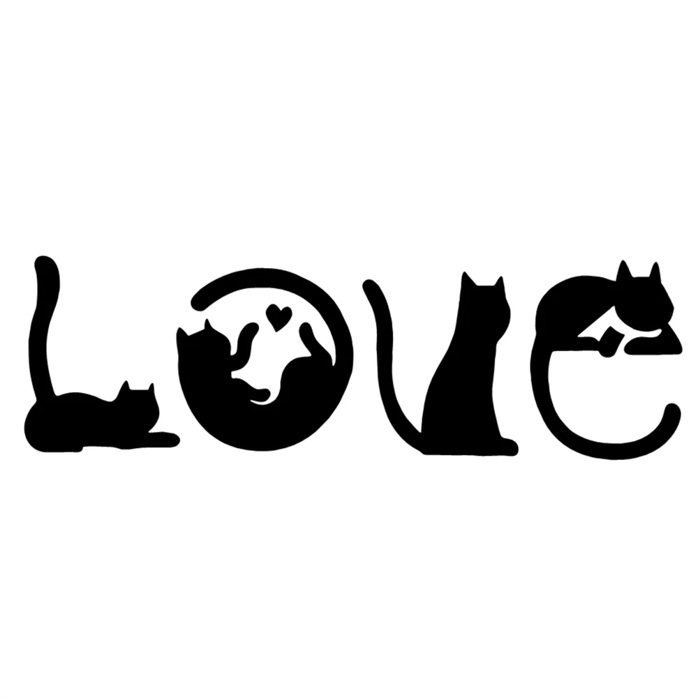

15.2X4.8CM Cats Love Heart Vinyl Decal, Cute Animal Sticker for SUV Truck Motorcycle Laptop, Waterproof Auto Exterior Decor