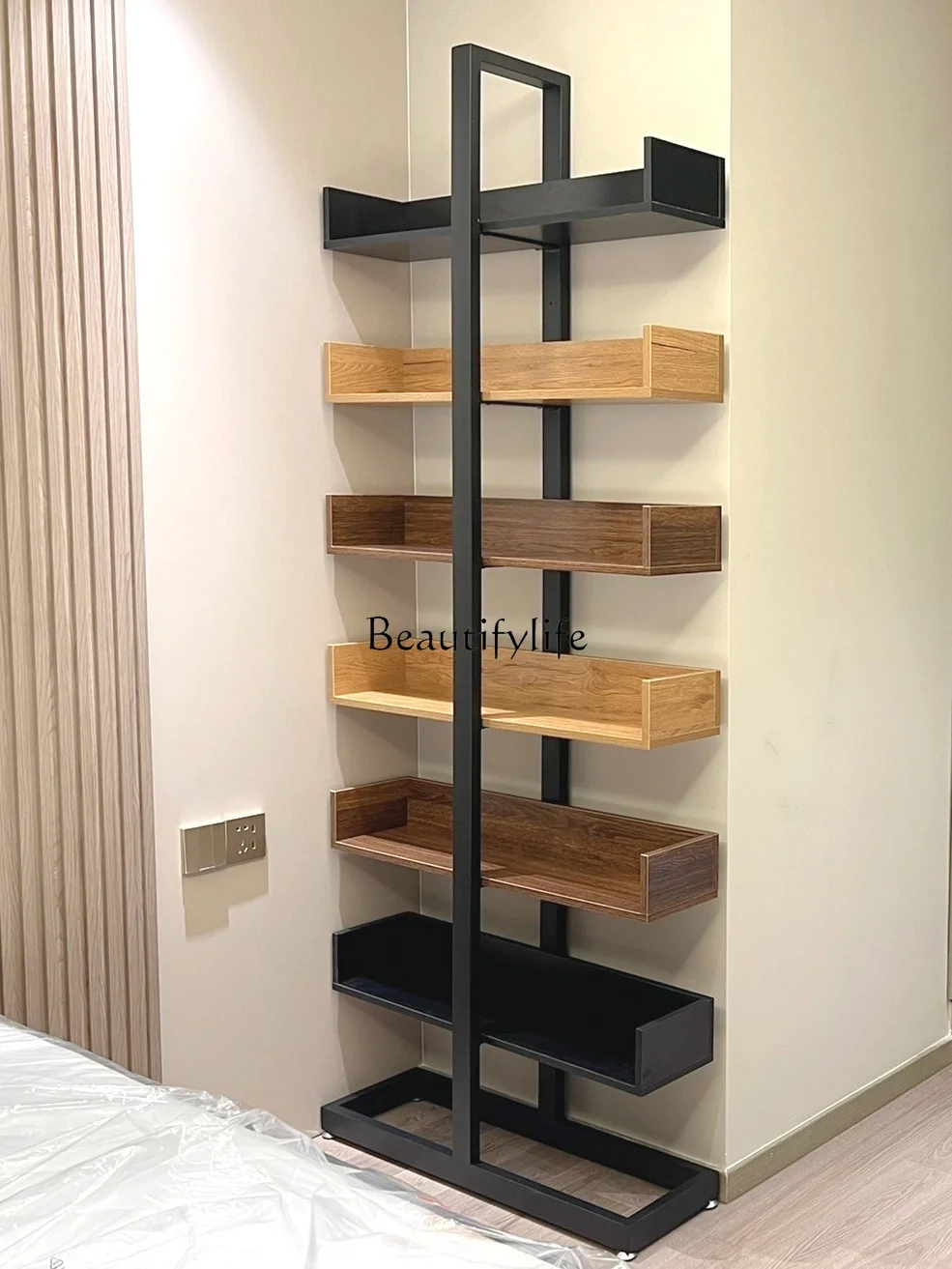 Corner Bookshelf Floor Tailstock Bookcase Picture Book Shelf